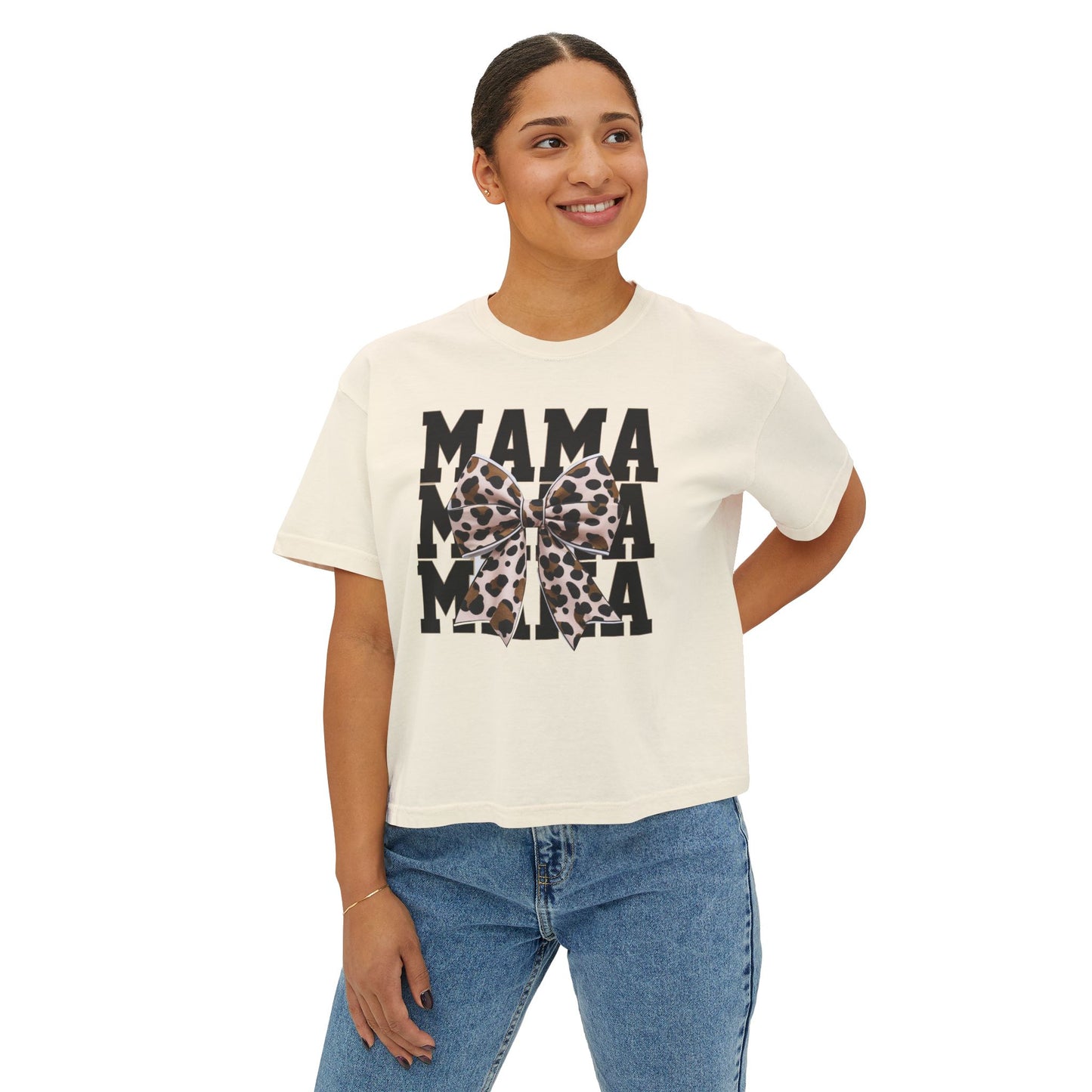 Leopard MAMA Boxy Tee